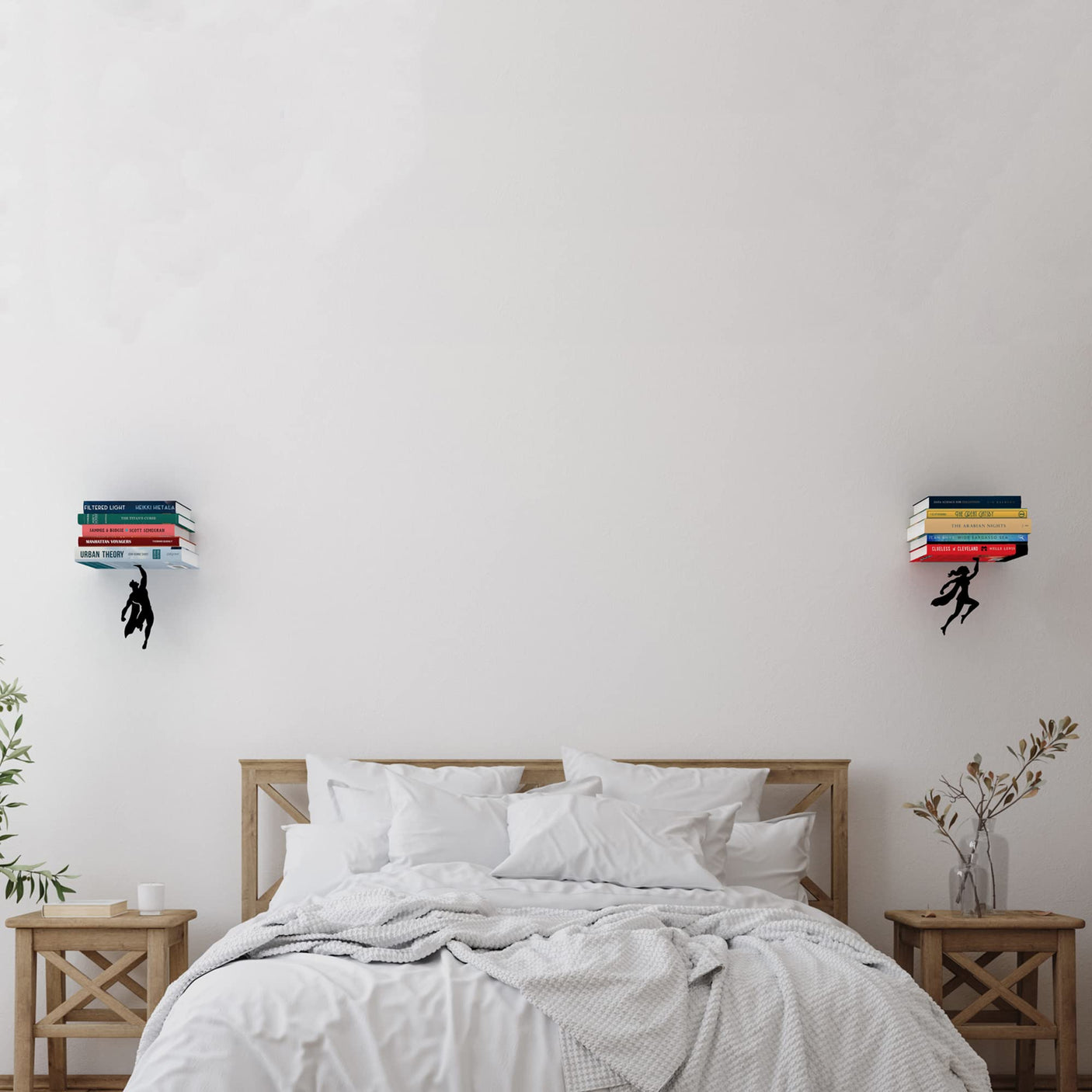 Artori Design Floating Bookshelf for Kids, Invisible Metal Book Shelf, Wall Decore Bookshelf for Book Lovers (Superhero) - Build Your Ideas
