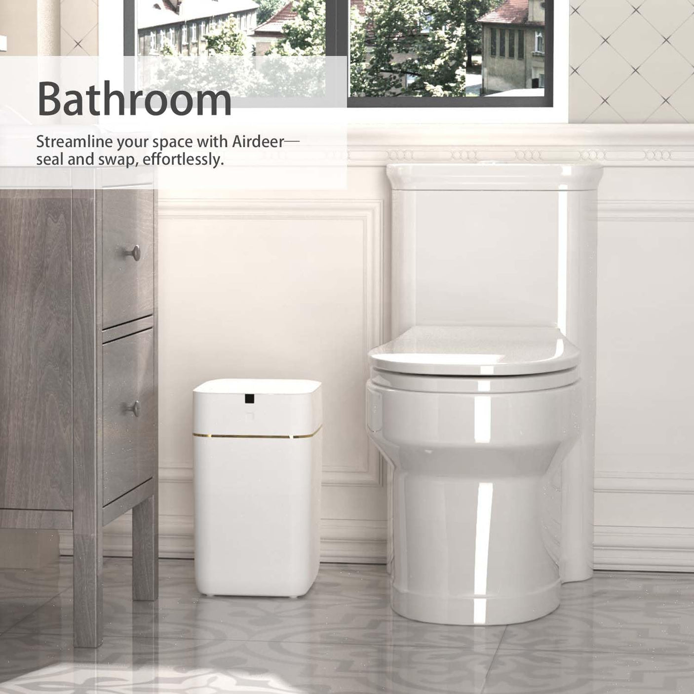 Automatic Trash Can, 4 Gallon Self Sealing and Self - Changing Smart Trash Can, Motion Sensor, Touchless Garbage can with lid for Kitchen Bathroom Bedroom Office, 6 Refill Rings(A1, White) - Build Your Ideas
