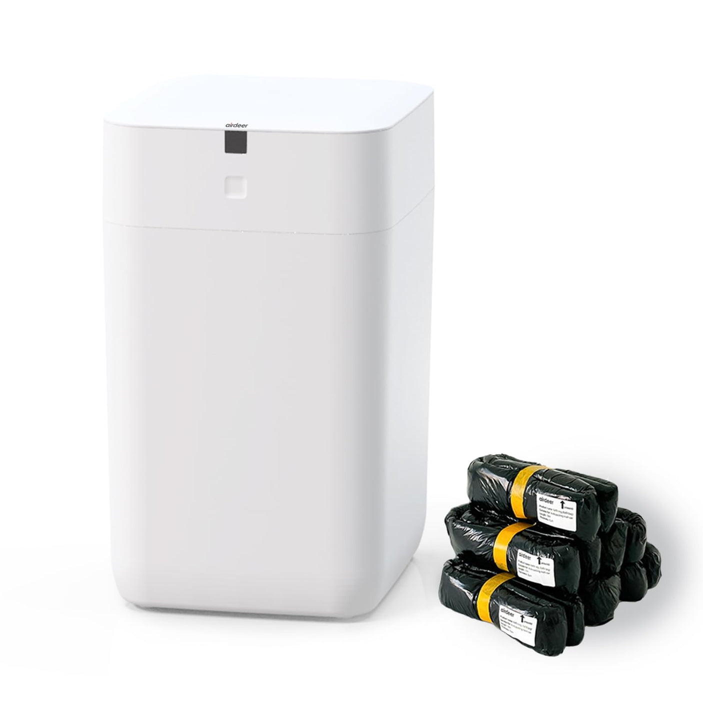 Automatic Trash Can, 4 Gallon Self Sealing and Self - Changing Smart Trash Can, Motion Sensor, Touchless Garbage can with lid for Kitchen Bathroom Bedroom Office, 6 Refill Rings(A1, White) - Build Your Ideas