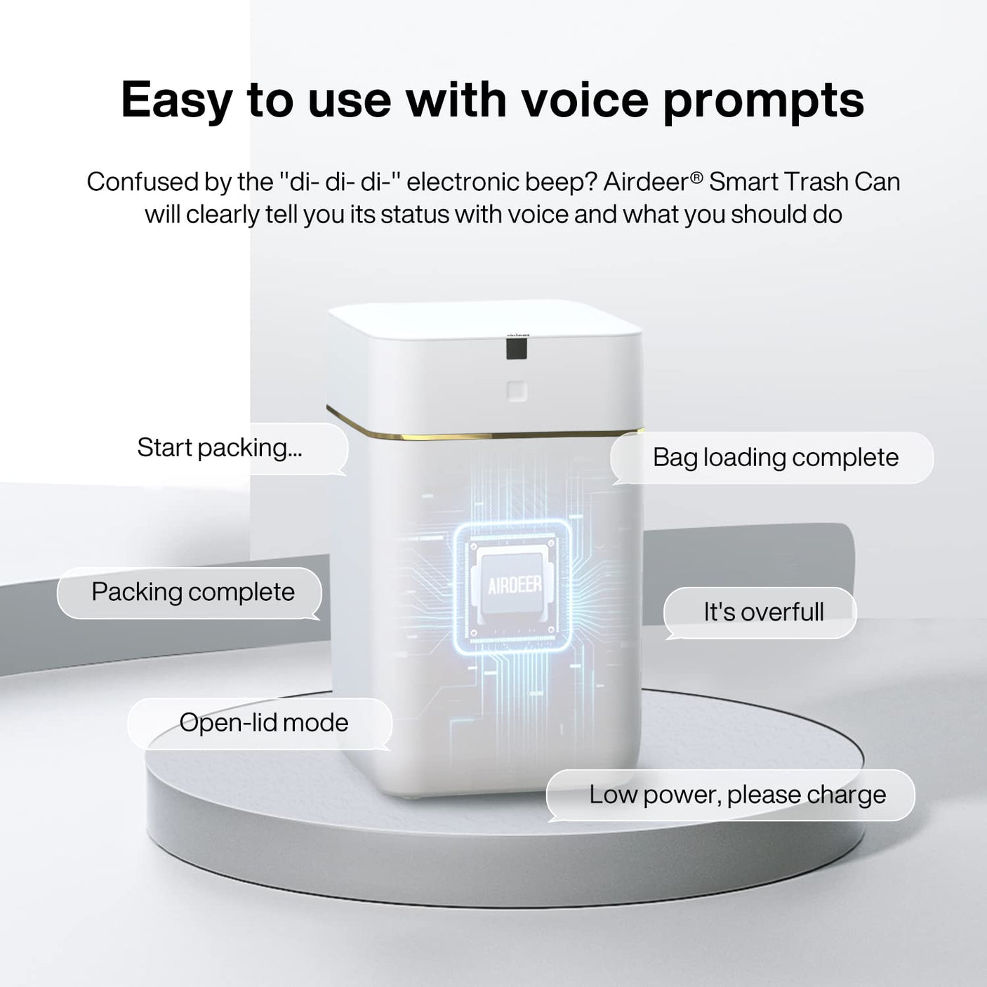 Automatic Trash Can, 4 Gallon Self Sealing and Self - Changing Smart Trash Can, Motion Sensor, Touchless Garbage can with lid for Kitchen Bathroom Bedroom Office, 6 Refill Rings(A1, White) - Build Your Ideas