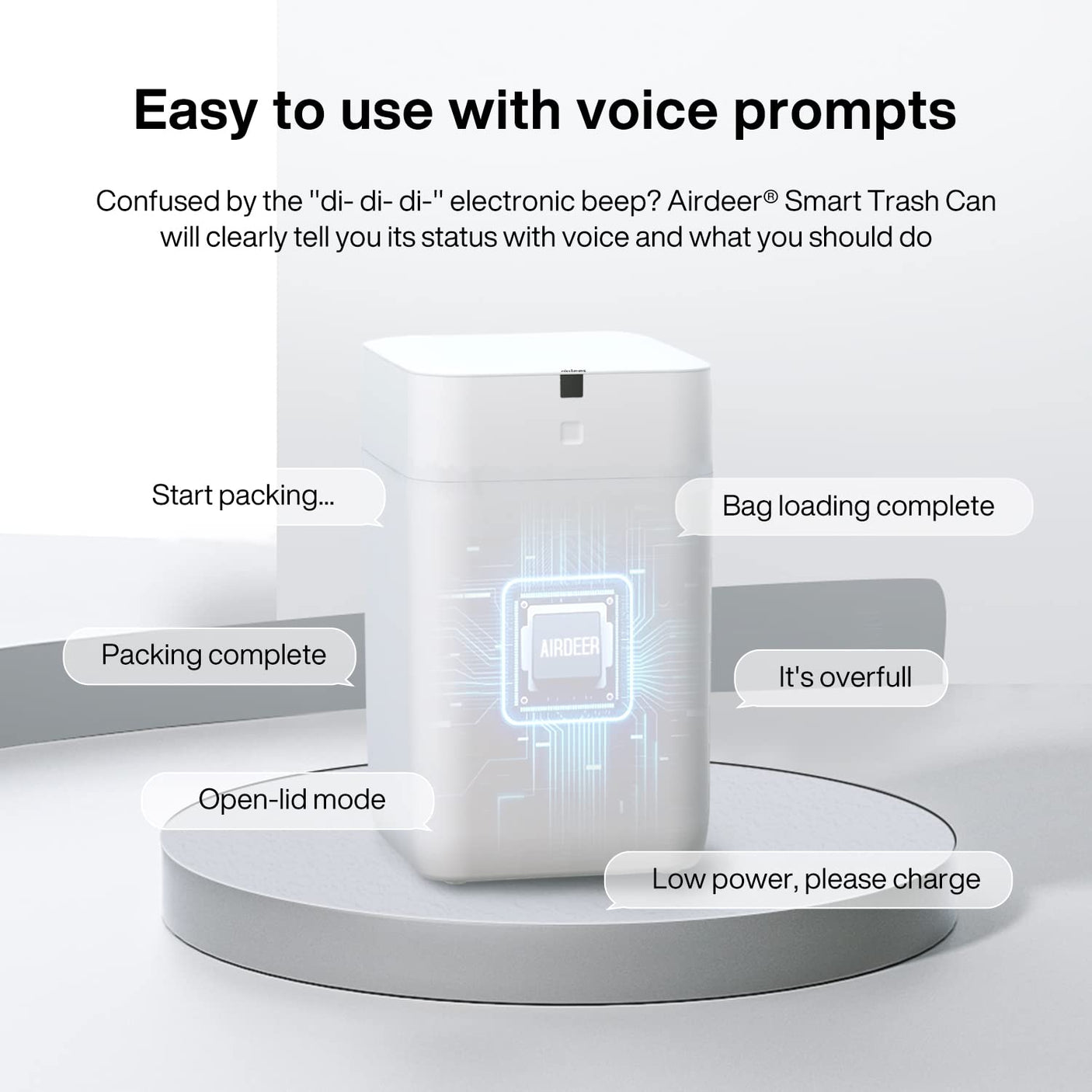 Automatic Trash Can, 4 Gallon Self Sealing and Self - Changing Smart Trash Can, Motion Sensor, Touchless Garbage can with lid for Kitchen Bathroom Bedroom Office, 6 Refill Rings(A1, White) - Build Your Ideas
