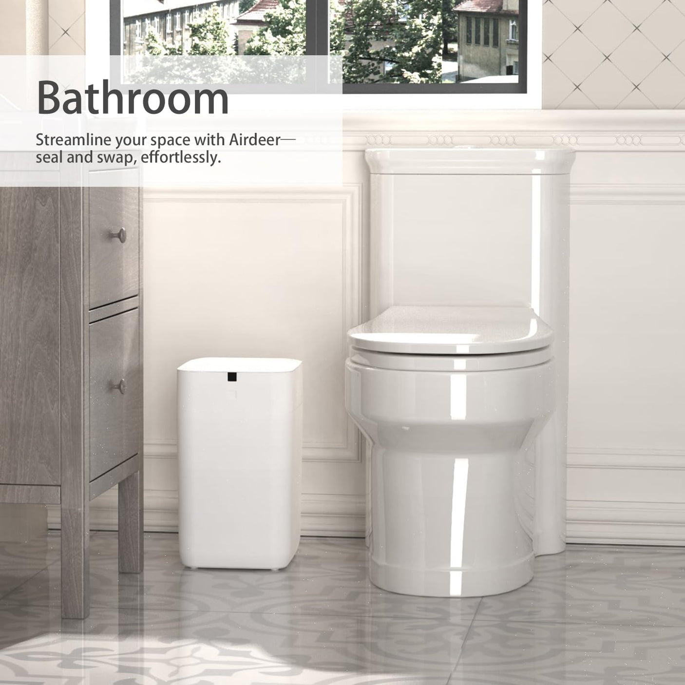 Automatic Trash Can, 4 Gallon Self Sealing and Self - Changing Smart Trash Can, Motion Sensor, Touchless Garbage can with lid for Kitchen Bathroom Bedroom Office, 6 Refill Rings(A1, White) - Build Your Ideas