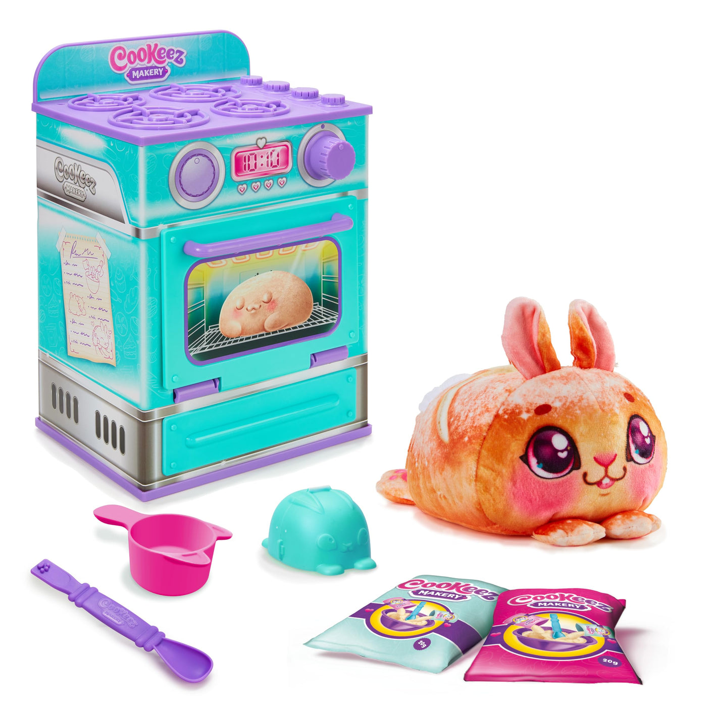 Baked Treatz Oven Playset – Interactive Bake & Reveal Toy Oven with Mystery Warm Scented Plush (Barky Bun, Ciacatta Bake, or Wheatney Bunny), Mixing Tools, Dough, & Accessories, 5+ - Build Your Ideas
