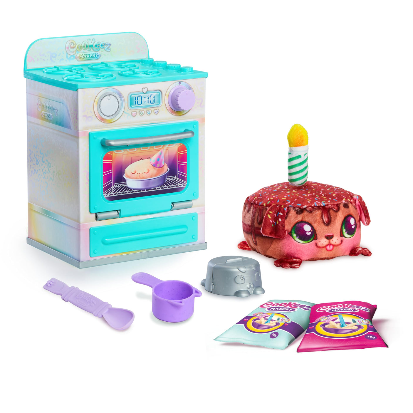 Baked Treatz Oven Playset – Interactive Bake & Reveal Toy Oven with Mystery Warm Scented Plush (Barky Bun, Ciacatta Bake, or Wheatney Bunny), Mixing Tools, Dough, & Accessories, 5+ - Build Your Ideas