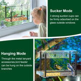 Bird Feeder, Window Bird Feeder for Ourside Viewing with Strong Suction Cups, Detachable Seed Tray, Clear Acrylic Birdfeeder with Drinking - Water Sink, Waterproof roof, Drain Hole, Outdoor Hanging Kits - Build Your Ideas