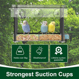 Bird Feeder, Window Bird Feeder for Ourside Viewing with Strong Suction Cups, Detachable Seed Tray, Clear Acrylic Birdfeeder with Drinking - Water Sink, Waterproof roof, Drain Hole, Outdoor Hanging Kits - Build Your Ideas