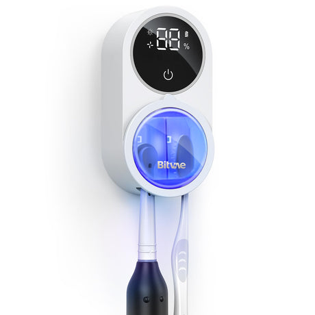 Bitvae Toothbrush Cleaner & Toothbrush Holder, Cleaning and Air Drying, LED Smart Screen, Rechargeable Wall Mount Toothbrush Holder for Bathrooms - Build Your Ideas