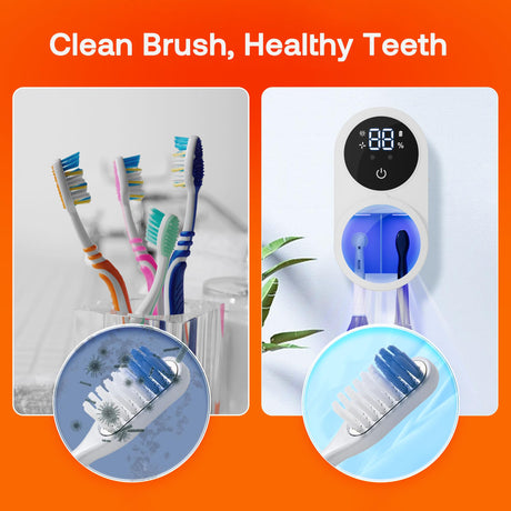 Bitvae Toothbrush Cleaner & Toothbrush Holder, Cleaning and Air Drying, LED Smart Screen, Rechargeable Wall Mount Toothbrush Holder for Bathrooms - Build Your Ideas