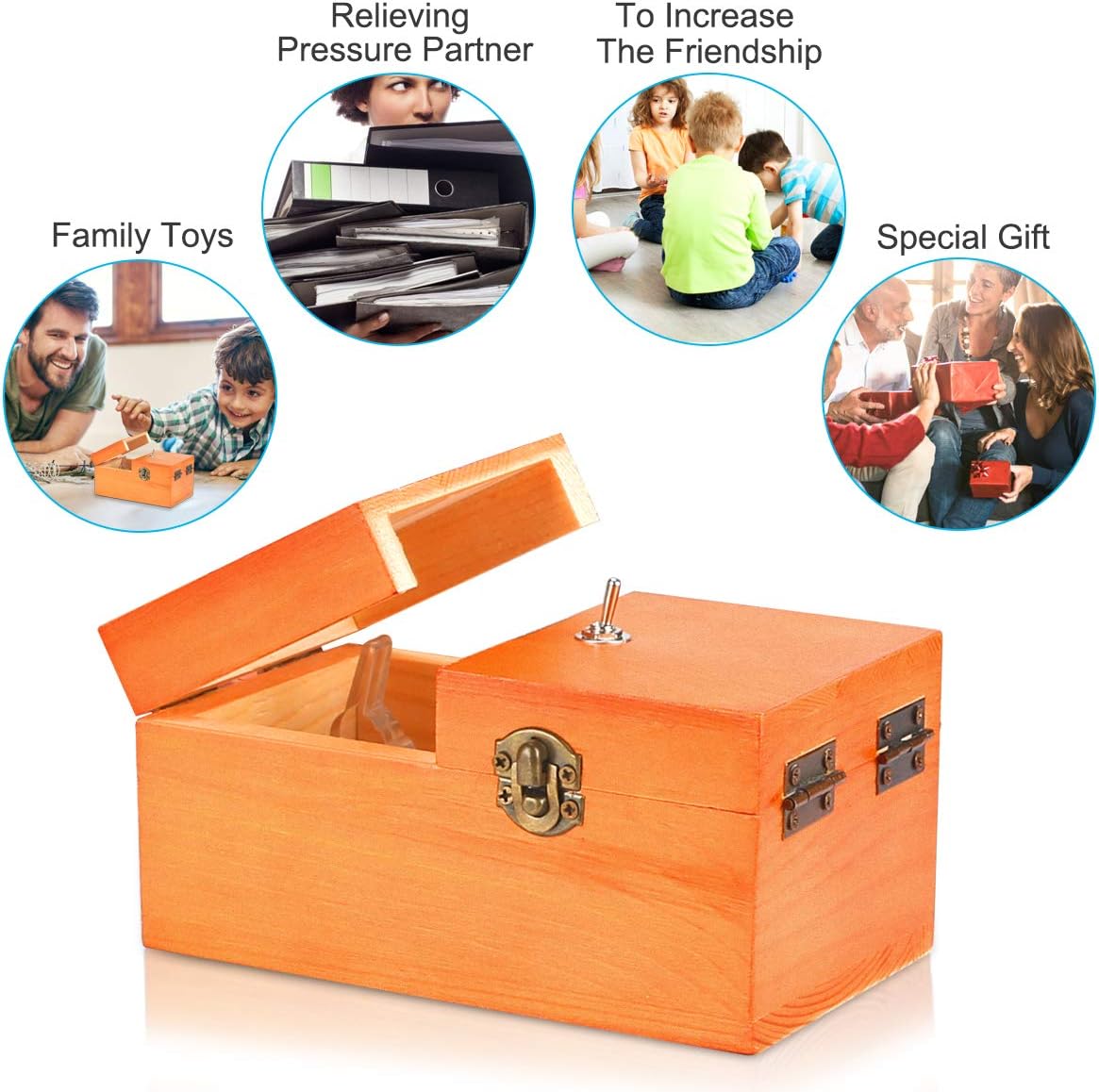 Calary Useless Box Turns Itself Off In Wooden Storage Box Alone Machine Fully Assembled in Box Gifts for Adults and Children - Build Your Ideas