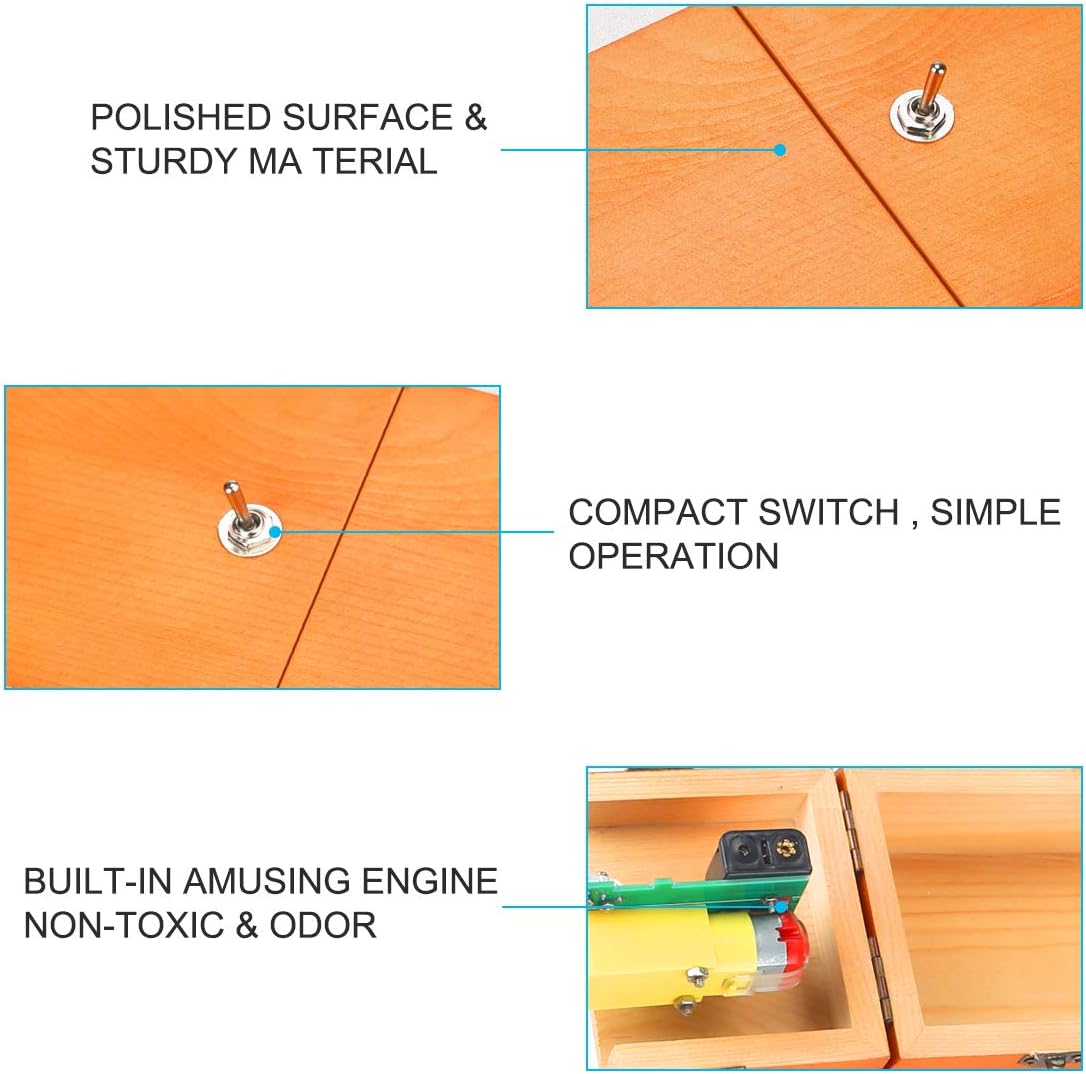 Calary Useless Box Turns Itself Off In Wooden Storage Box Alone Machine Fully Assembled in Box Gifts for Adults and Children - Build Your Ideas
