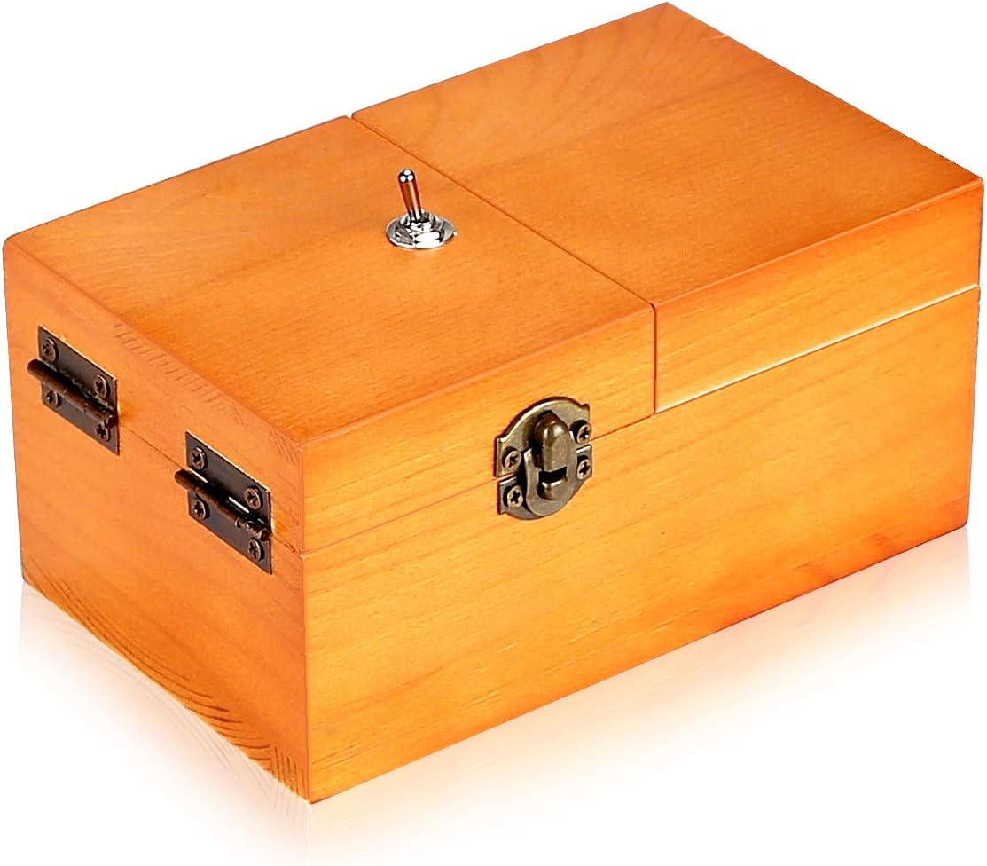 Calary Useless Box Turns Itself Off In Wooden Storage Box Alone Machine Fully Assembled in Box Gifts for Adults and Children - Build Your Ideas