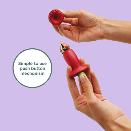 Chef'n Original Stem Gem Strawberry Huller, Red/Green - Build Your Ideas