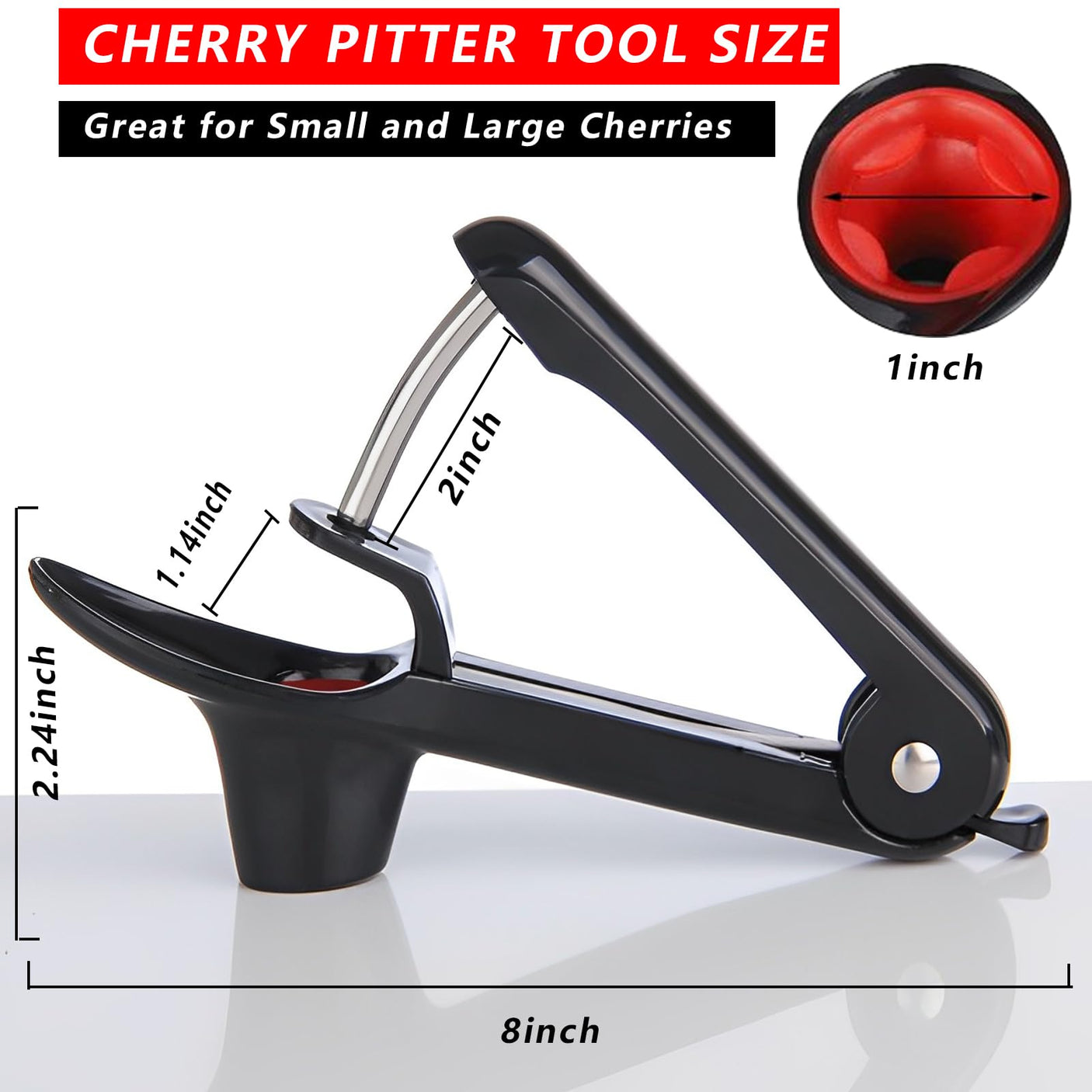 Cherry Pitter, Stainless Steel Olive and Cherries Pitters Corer Tool with Space - Saving Lock Design, Multi - Function Fruit Pit Remover for Cherry Jam (Black) - Build Your Ideas