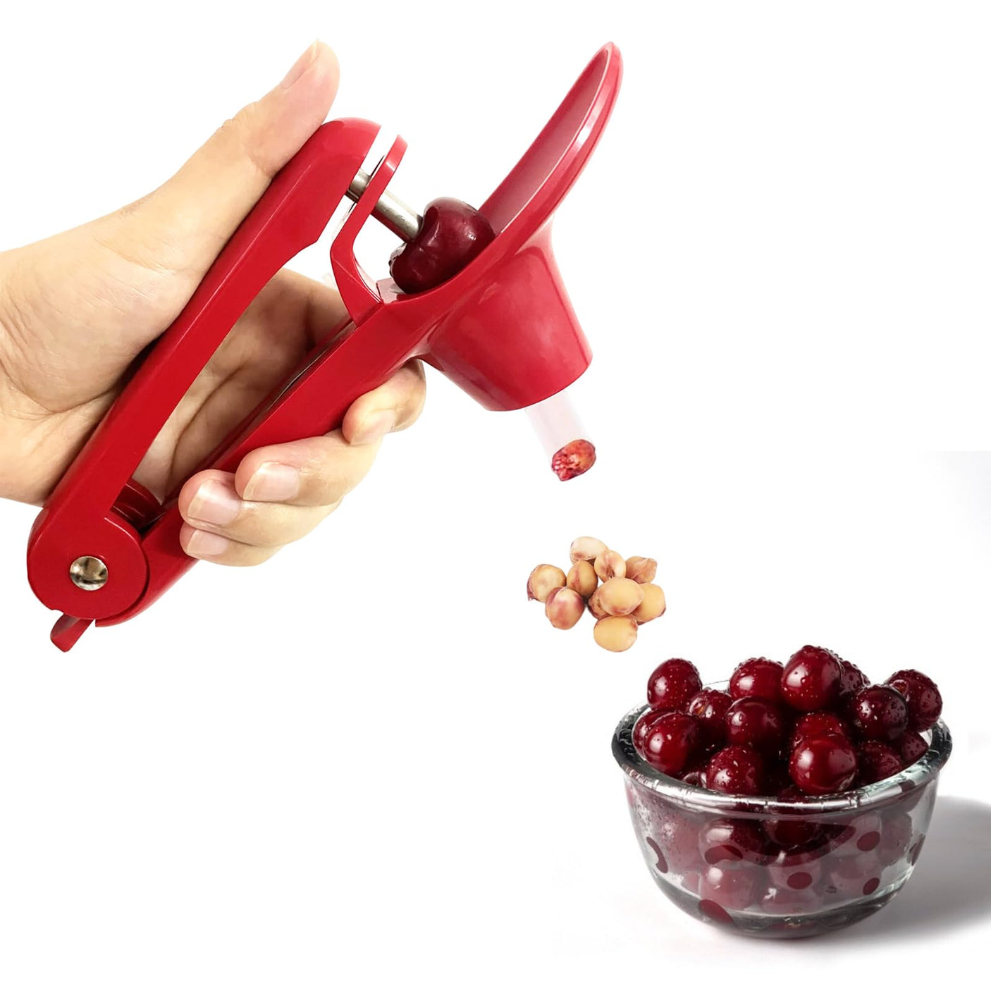 Cherry Pitter, Stainless Steel Olive and Cherries Pitters Corer Tool with Space - Saving Lock Design, Multi - Function Fruit Pit Remover for Cherry Jam (Black) - Build Your Ideas