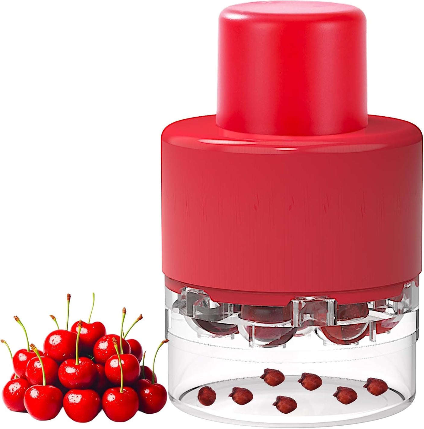 Cherry Pitter, Stainless Steel Olive and Cherries Pitters Corer Tool with Space - Saving Lock Design, Multi - Function Fruit Pit Remover for Cherry Jam (Black) - Build Your Ideas