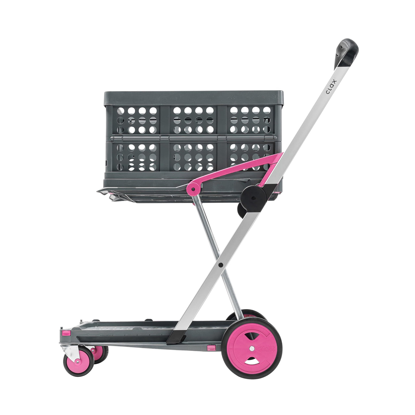 CLAX® The Original | Made in Germany | Multi use Functional Collapsible carts | Mobile Folding Trolley | Shopping cart with Storage Crate | Platform Truck (Green) - Build Your Ideas
