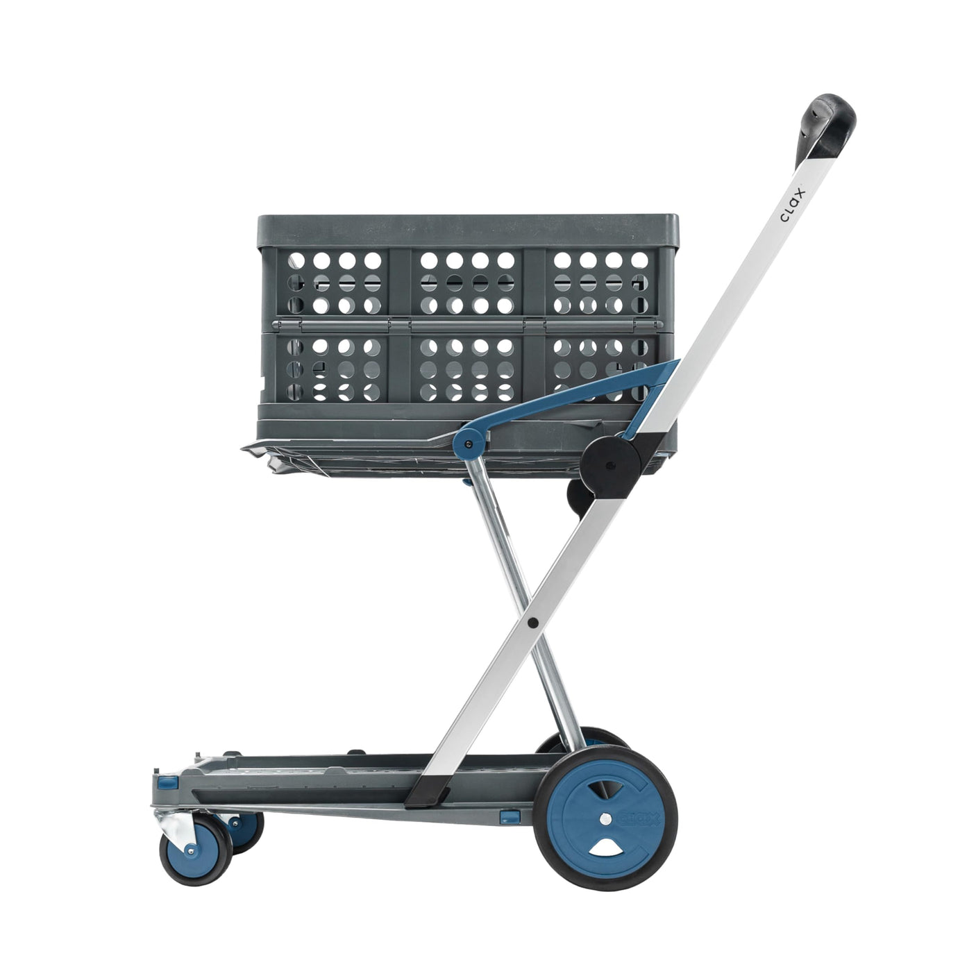 CLAX® The Original | Made in Germany | Multi use Functional Collapsible carts | Mobile Folding Trolley | Shopping cart with Storage Crate | Platform Truck (Green) - Build Your Ideas