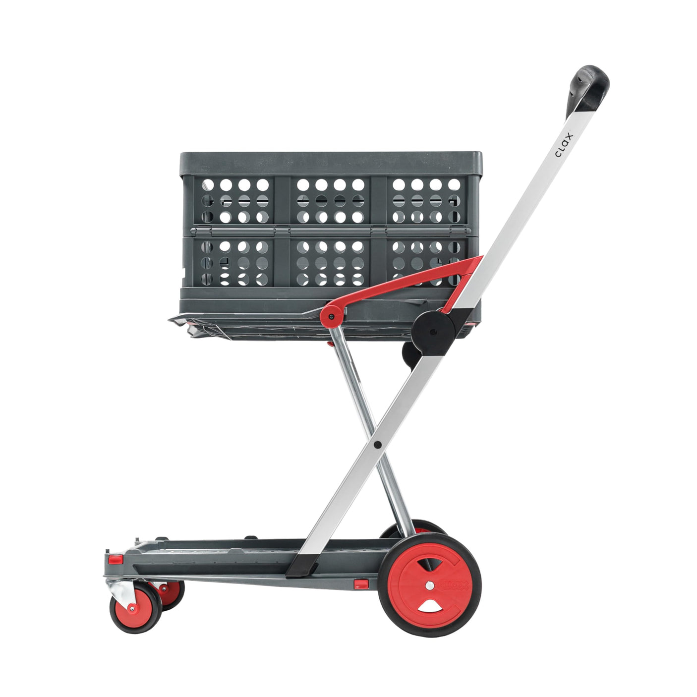 CLAX® The Original | Made in Germany | Multi use Functional Collapsible carts | Mobile Folding Trolley | Shopping cart with Storage Crate | Platform Truck (Green) - Build Your Ideas