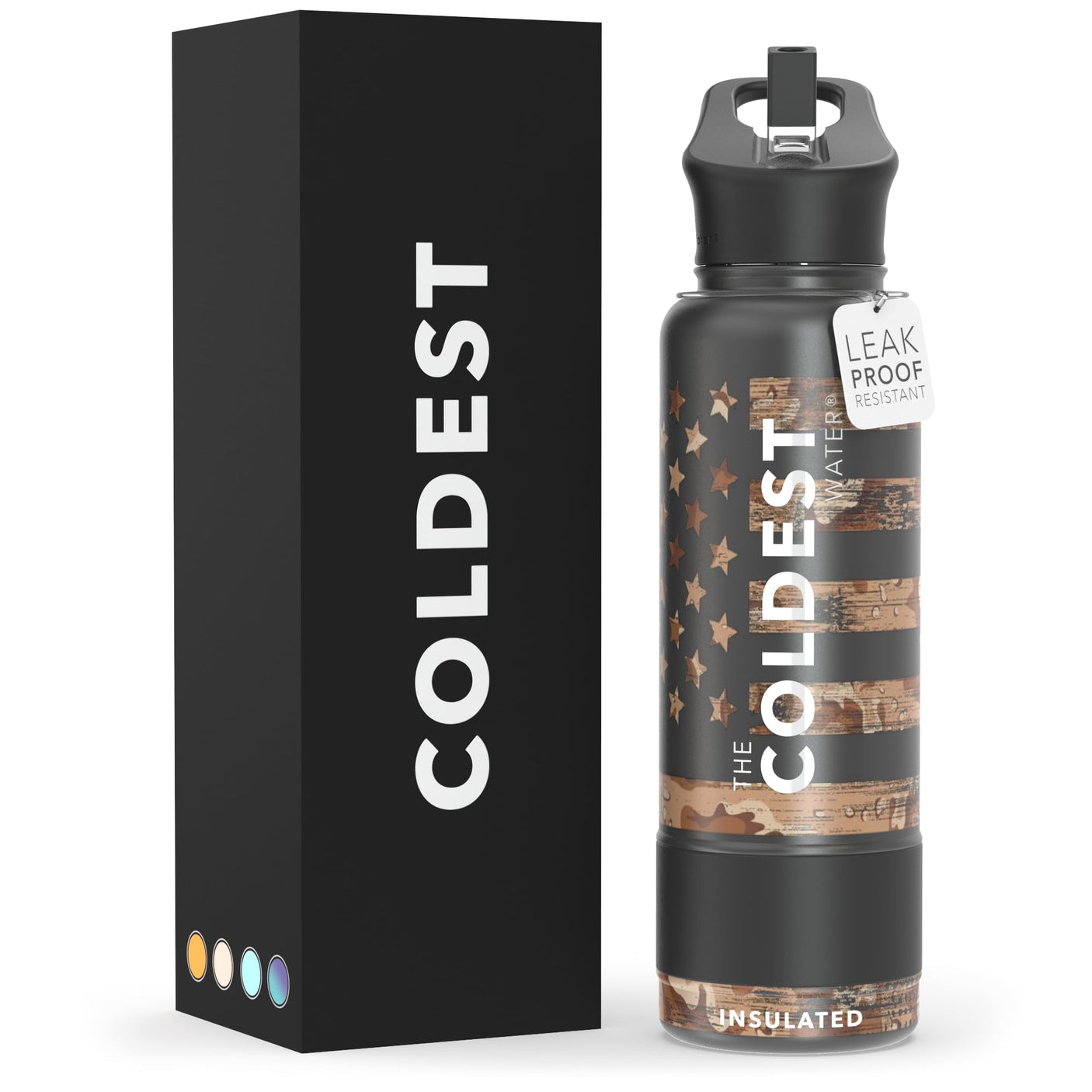 Coldest Insulated Water Bottle with Straw Lid - Stainless Steel Metal Thermos for Men & Women (Matte Black, 32 oz) - Build Your Ideas