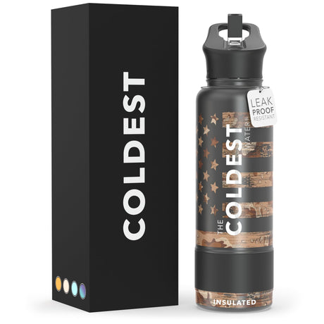 Coldest Insulated Water Bottle with Straw Lid - Stainless Steel Metal Thermos for Men & Women (Matte Black, 32 oz) - Build Your Ideas