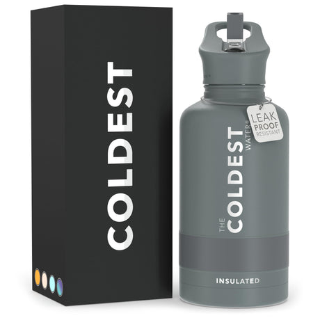 Coldest Insulated Water Bottle with Straw Lid - Stainless Steel Metal Thermos for Men & Women (Matte Black, 32 oz) - Build Your Ideas