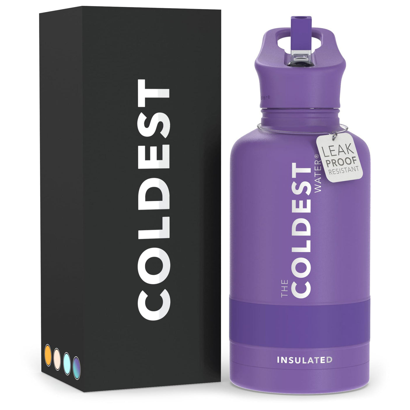 Coldest Insulated Water Bottle with Straw Lid - Stainless Steel Metal Thermos for Men & Women (Matte Black, 32 oz) - Build Your Ideas