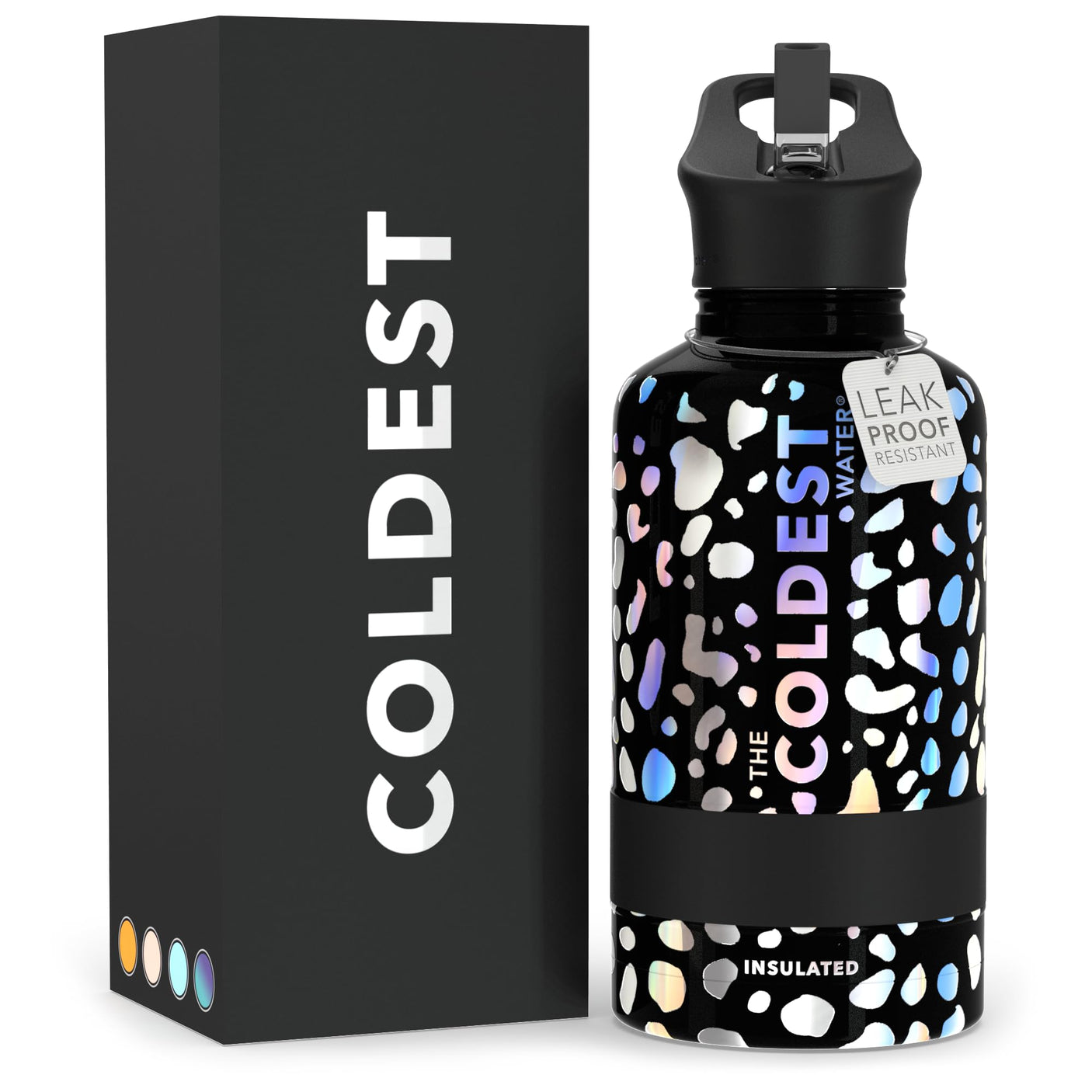 Coldest Insulated Water Bottle with Straw Lid - Stainless Steel Metal Thermos for Men & Women (Matte Black, 32 oz) - Build Your Ideas