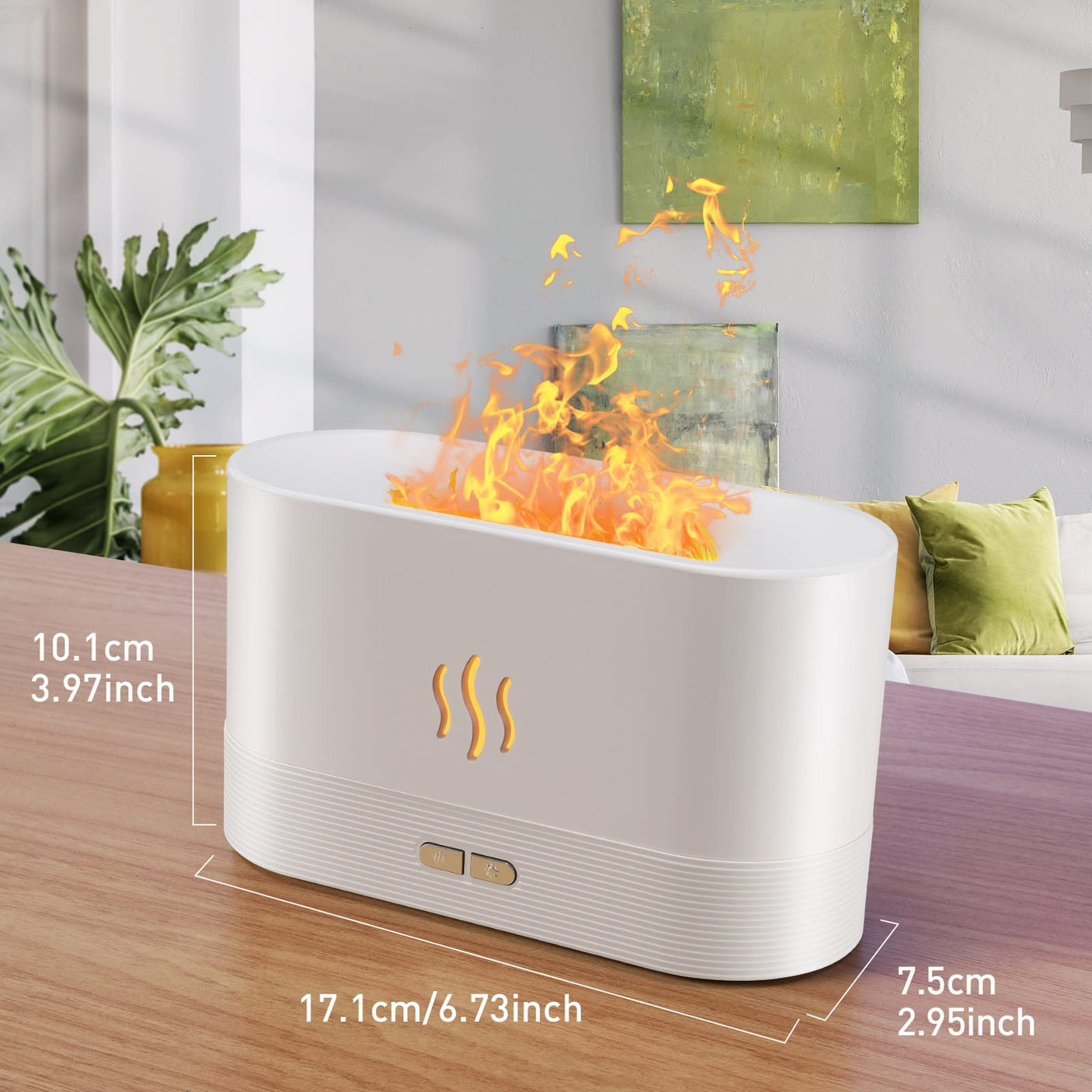 Colorful Flame Air Aroma Diffuser Humidifier, Upgraded 7 Flame Colors Noiseless Essential Oil Diffuser for Home,Office,Yoga with Auto - Off Protection 180mL (8Hours Black) - Build Your Ideas