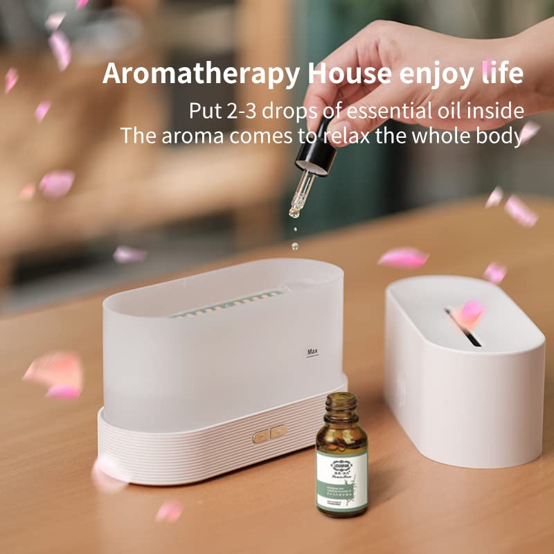 Colorful Flame Air Aroma Diffuser Humidifier, Upgraded 7 Flame Colors Noiseless Essential Oil Diffuser for Home,Office,Yoga with Auto - Off Protection 180mL (8Hours Black) - Build Your Ideas