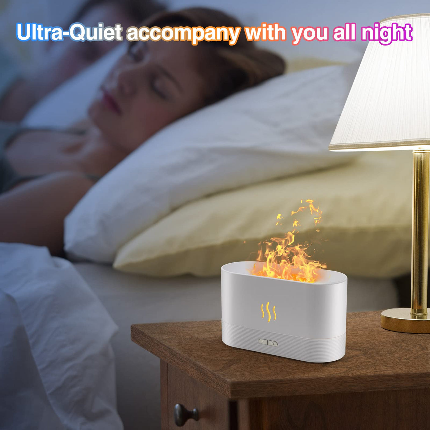 Colorful Flame Air Aroma Diffuser Humidifier, Upgraded 7 Flame Colors Noiseless Essential Oil Diffuser for Home,Office,Yoga with Auto - Off Protection 180mL (8Hours Black) - Build Your Ideas