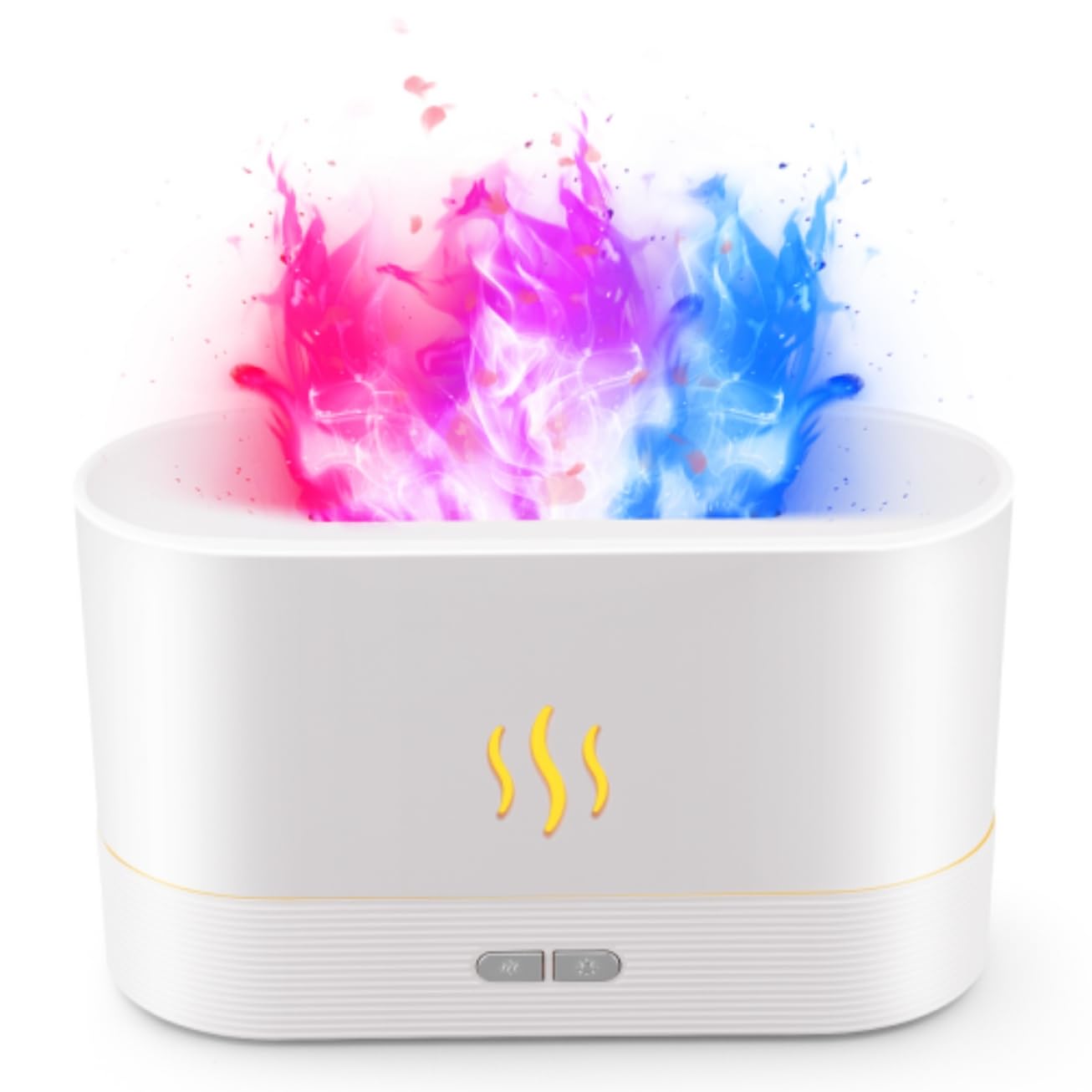 Colorful Flame Air Aroma Diffuser Humidifier, Upgraded 7 Flame Colors Noiseless Essential Oil Diffuser for Home,Office,Yoga with Auto - Off Protection 180mL (8Hours Black) - Build Your Ideas