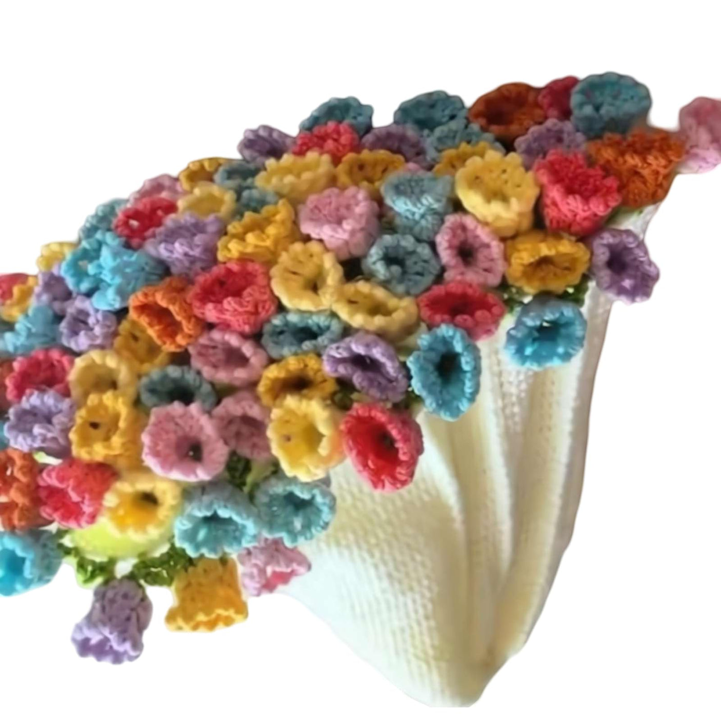 Crochet Flower Rose Bouquet Blanket Handmade – Surprise Bouquet Blanket, Romantic Knitted Rose Floral Bed Throw Blankets, Gift for Mother’s Day Birthday Home Decor (2.6ft Finished - Jasmine) - Build Your Ideas