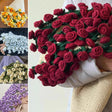 Crochet Flower Rose Bouquet Blanket Handmade – Surprise Bouquet Blanket, Romantic Knitted Rose Floral Bed Throw Blankets, Gift for Mother’s Day Birthday Home Decor (2.6ft Finished - Jasmine) - Build Your Ideas