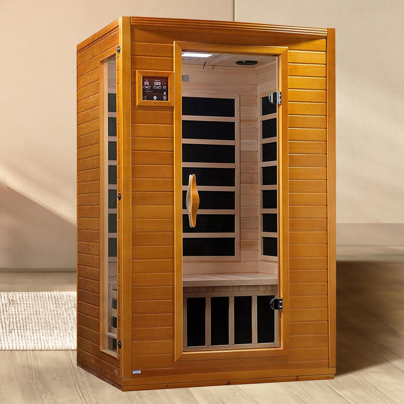 DYNAMIC SAUNAS Andora 2 - Person Low EMF FAR Infrared Sauna with Red Light & Bluetooth Speakers | Personal Indoor Spa for Home & Gym – Made from Canadian Hemlock - Build Your Ideas