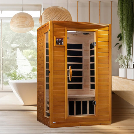 DYNAMIC SAUNAS Andora 2 - Person Low EMF FAR Infrared Sauna with Red Light & Bluetooth Speakers | Personal Indoor Spa for Home & Gym – Made from Canadian Hemlock - Build Your Ideas