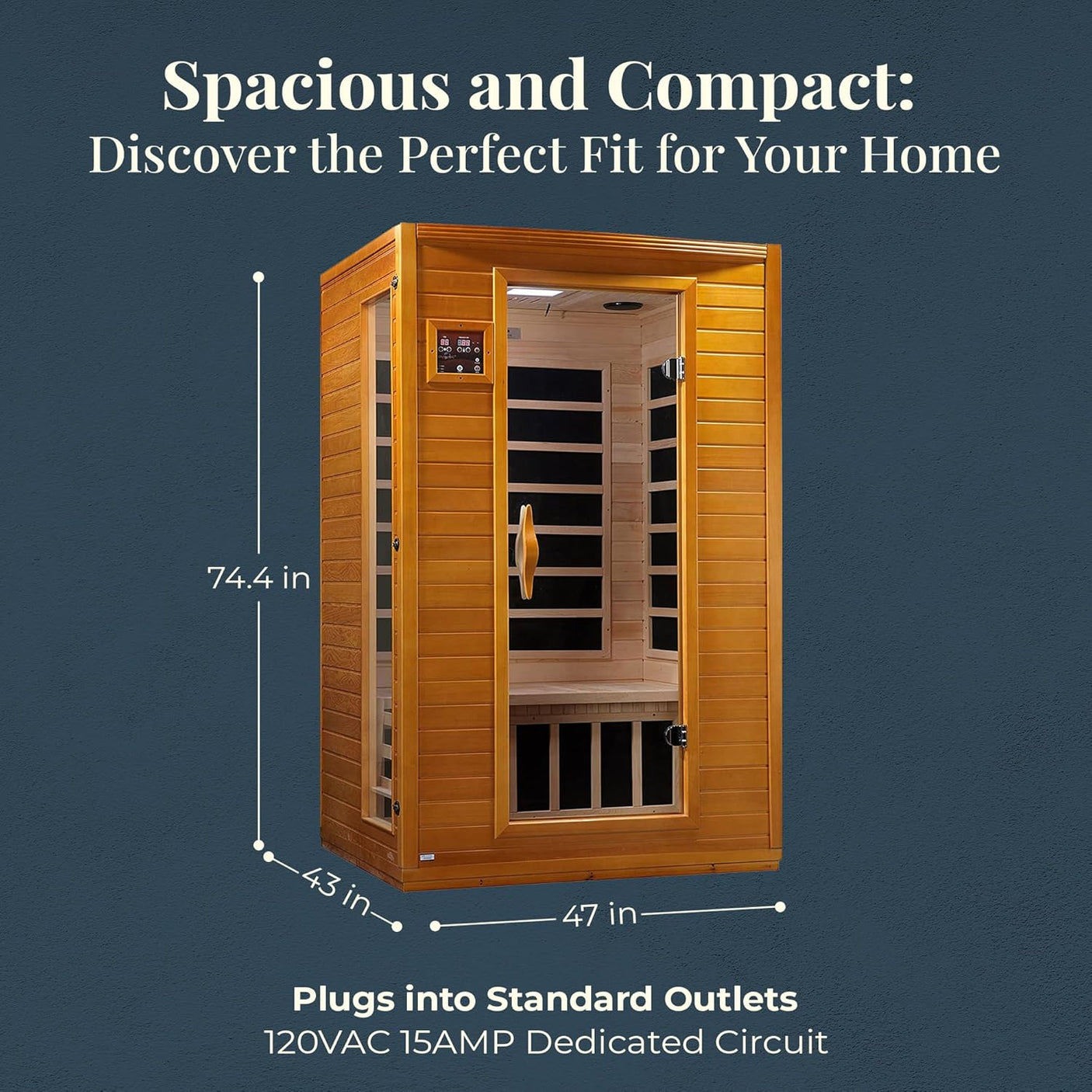 DYNAMIC SAUNAS Andora 2 - Person Low EMF FAR Infrared Sauna with Red Light & Bluetooth Speakers | Personal Indoor Spa for Home & Gym – Made from Canadian Hemlock - Build Your Ideas