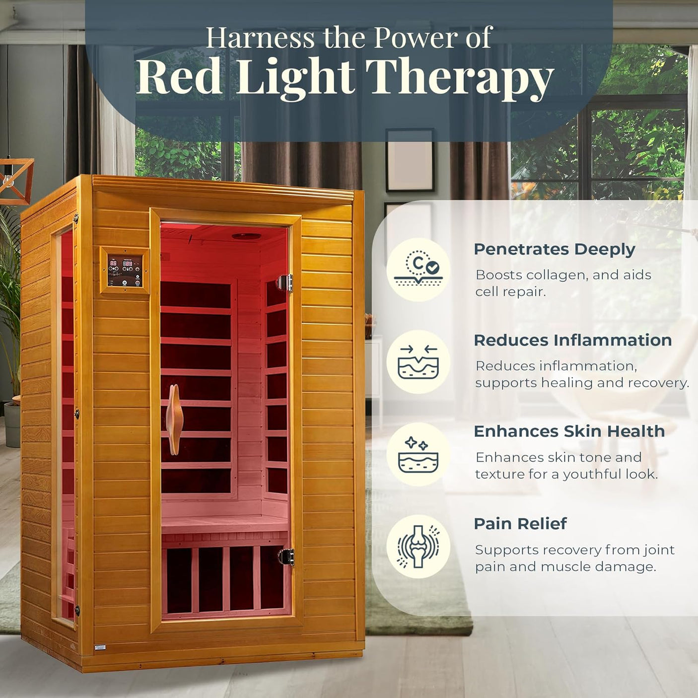 DYNAMIC SAUNAS Andora 2 - Person Low EMF FAR Infrared Sauna with Red Light & Bluetooth Speakers | Personal Indoor Spa for Home & Gym – Made from Canadian Hemlock - Build Your Ideas