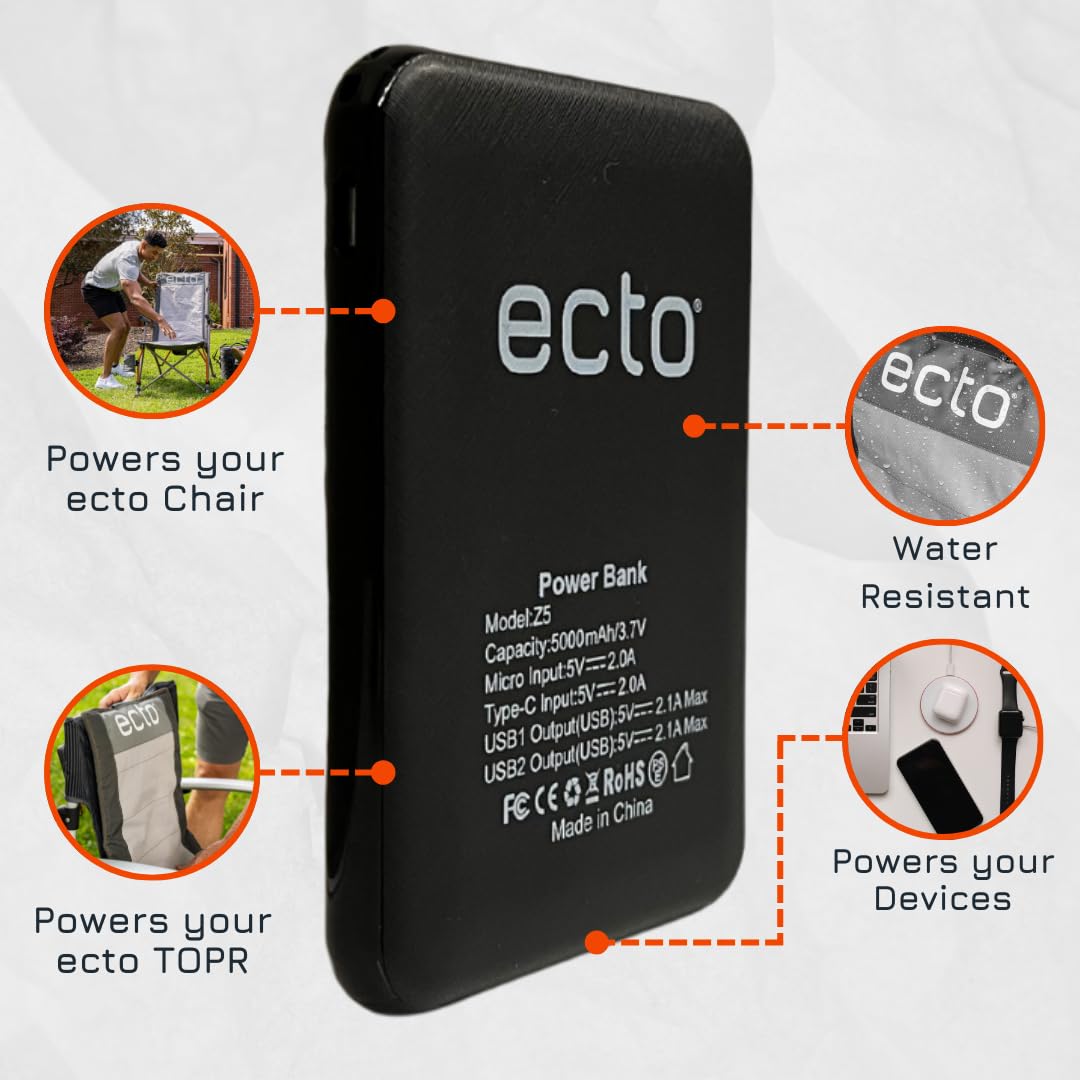Ecto TOPR Cooling Cushion, Cools Down 45 Degrees up to 10 Hours, Battery Powered for Chair, Bleacher, Car Seat, Camping, Golf Cart, Standard Size (Excludes Battery) - Build Your Ideas