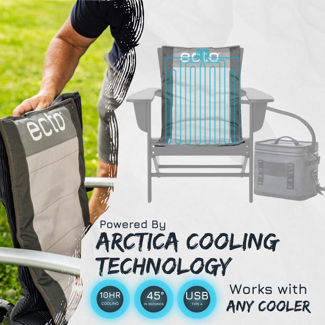 Ecto TOPR Cooling Cushion, Cools Down 45 Degrees up to 10 Hours, Battery Powered for Chair, Bleacher, Car Seat, Camping, Golf Cart, Standard Size (Excludes Battery) - Build Your Ideas