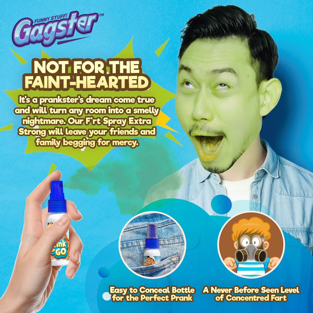 Gagster Prank Perfume - Hilarious Liquid Stink Spray Fragrance Bottle - Gag Gift for Fun Stuff Pranksters - Extra Strong - Girlfriend Prank - Realistic Package - Smelly Fake Perfume Atomizer - Build Your Ideas