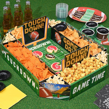 Gatherfun Football Party Supplies Kit - Complete Tailgate, Birthday & Celebration Snack Stadium Set | Essential Football Party Decorations & Favors - Build Your Ideas