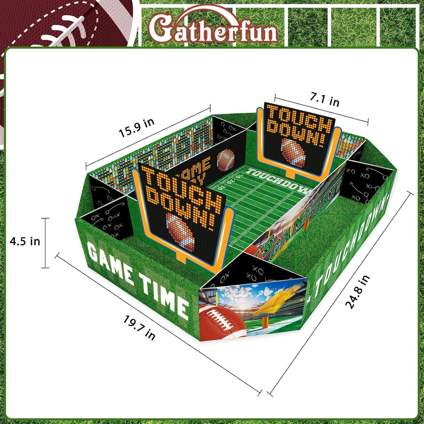 Gatherfun Football Party Supplies Kit - Complete Tailgate, Birthday & Celebration Snack Stadium Set | Essential Football Party Decorations & Favors - Build Your Ideas