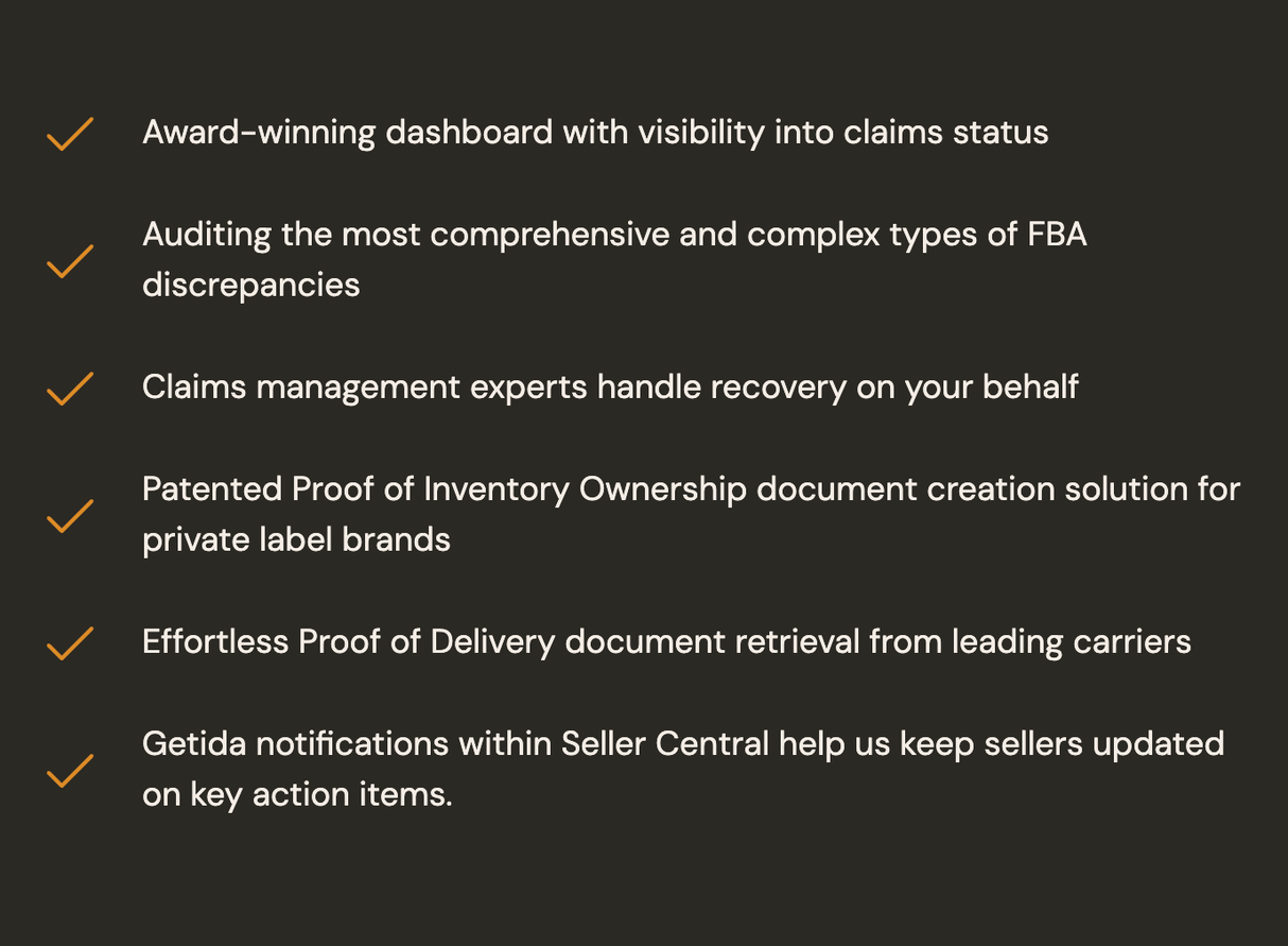 GETIDA - Recover FBA Claims - Build Your Ideas