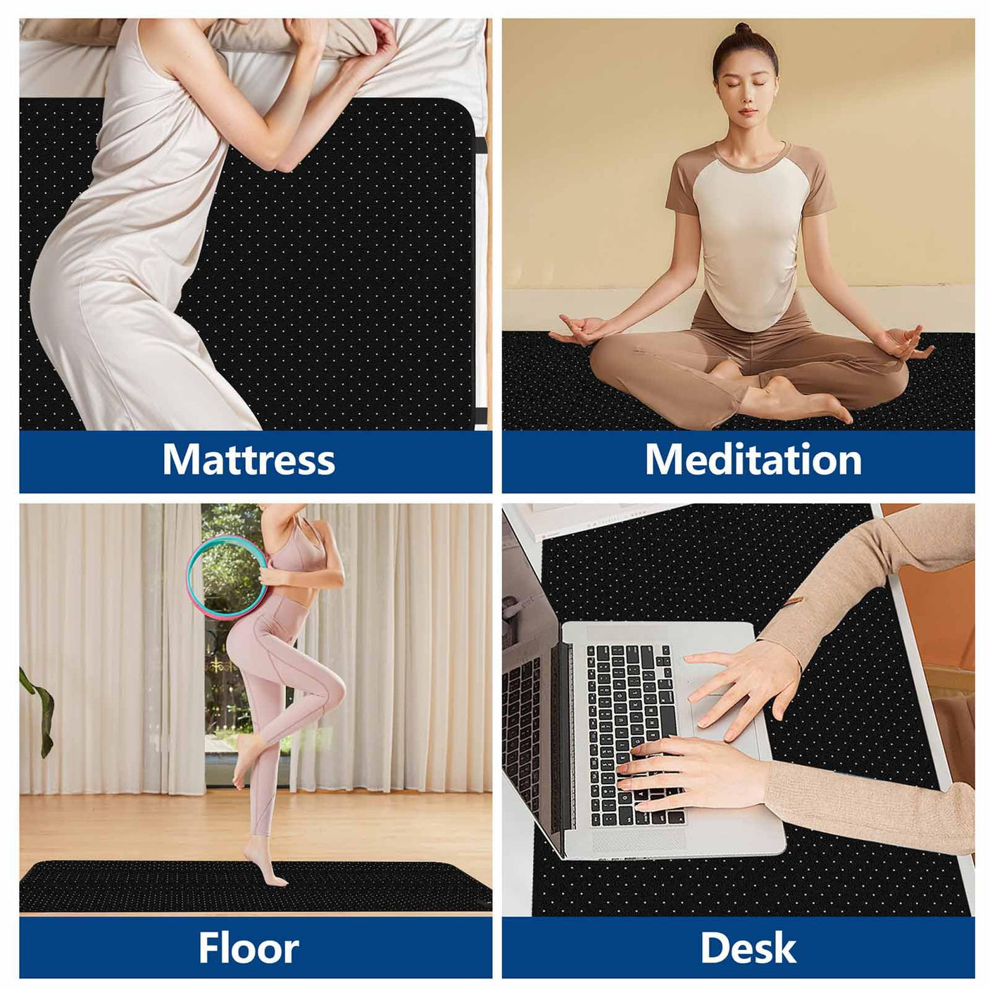 Grounding Mat for Bed, Grounding Pad for Sleeping, Tear - Resistant PU Leather Grounding Mattress with Cord (27"x60", Queen, Charcoal) - Build Your Ideas