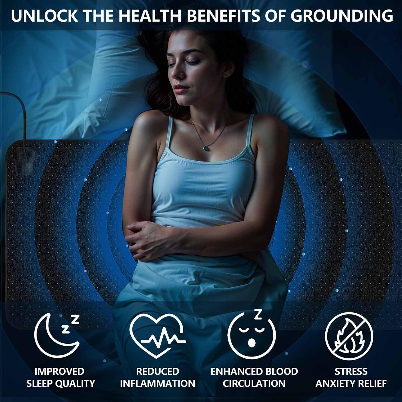 Grounding Mat for Bed, Grounding Pad for Sleeping, Tear - Resistant PU Leather Grounding Mattress with Cord (27"x60", Queen, Charcoal) - Build Your Ideas