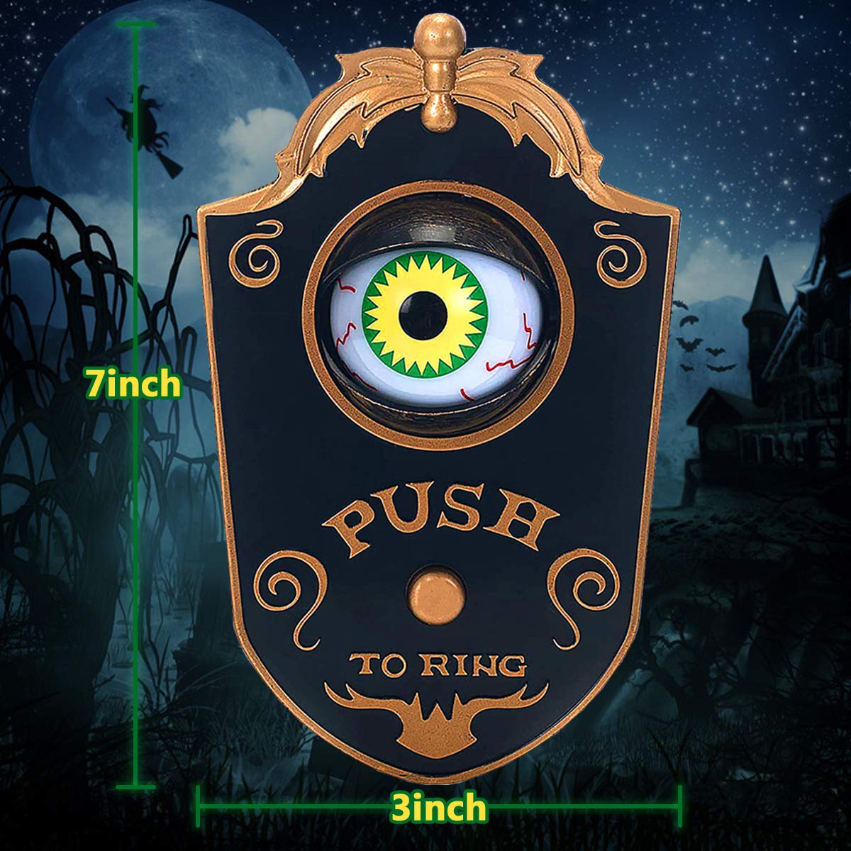 Halloween Decoration, Halloween Doorbell, Haunted Doorbell Animated Eyeball Halloween Decor with Spooky Sounds, Haunted House Halloween Prop Decoration - Build Your Ideas