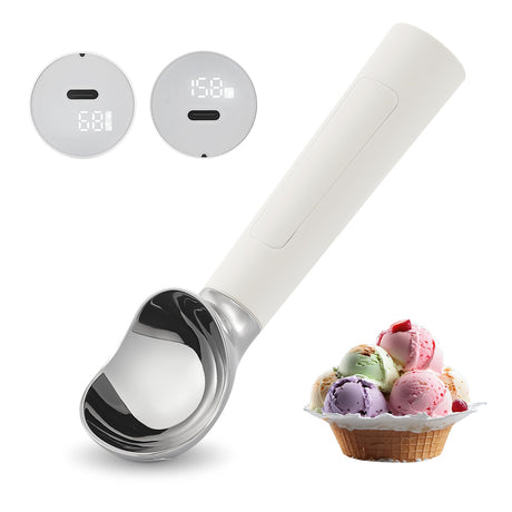 Heated Ice Cream Scoop Electric Ice Cream Scoops Best Rated, Rechargeable Icecream Scoop with LED Display, IP67 Waterproof, Professional Ice Cream Scoop for Hard Ice Cream, Best Icecream Scooper - Build Your Ideas