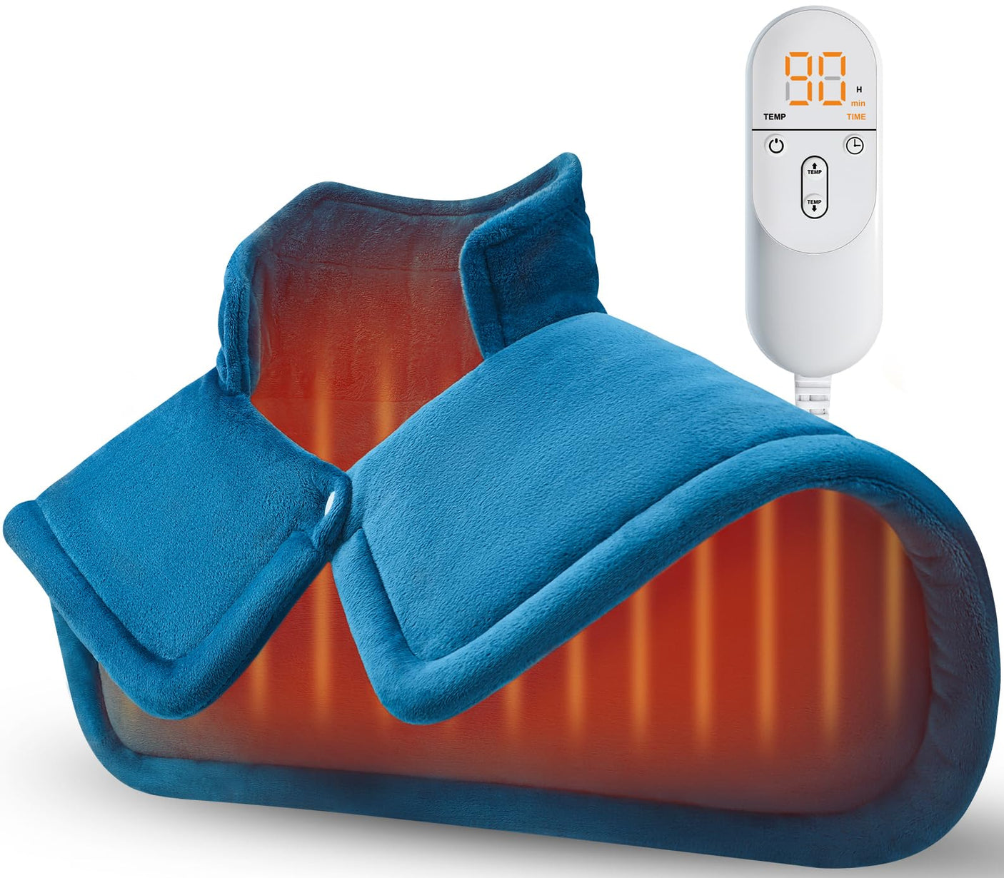 Heating Pad for Neck and Shoulder, Fathers Day Dad Gifts from Daughter Wife, Electric Weighted Heat Pad for Back Pain Relief, Anniversary Christmas Gifts for Men Women Mom Him Her, Blue - Build Your Ideas