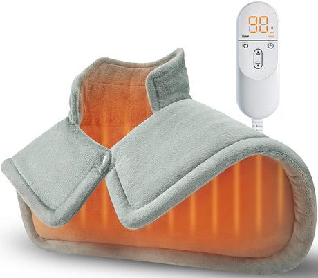Heating Pad for Neck and Shoulder, Fathers Day Dad Gifts from Daughter Wife, Electric Weighted Heat Pad for Back Pain Relief, Anniversary Christmas Gifts for Men Women Mom Him Her, Blue - Build Your Ideas