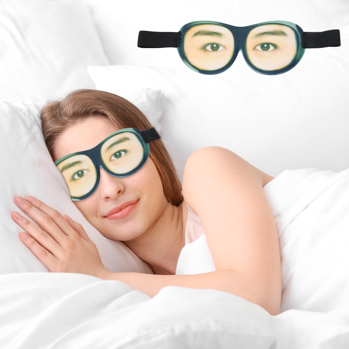 Honbay 3D Funny Eyeshade Soft Sleep Eye Mask with Adjustable Head Strap for Travel, Game, Party, Rest, Sleeping (Woman) - Build Your Ideas